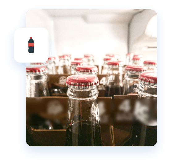 Bottled beverages on a production line, representing lot traceability with Dynamics 365 for food and beverage manufacturers